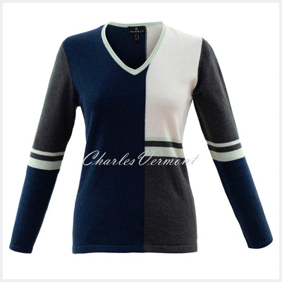 Marble Sweater – Style 5909-188 (Ice Green / Navy / Off White/ Charcoal)