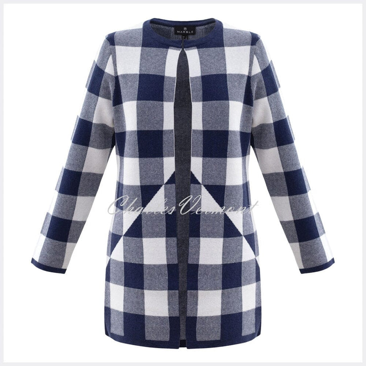 Marble Cardigan – Style 5914-103 (Navy / White)