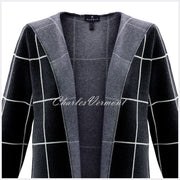 Marble Long-line Cardigan – Style 5919-101 (Black / White)