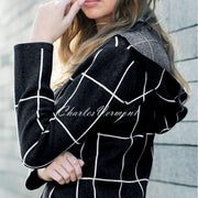 Marble Long-line Cardigan – Style 5919-101 (Black / White)
