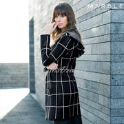 Marble Long-line Cardigan – Style 5919-101 (Black / White)