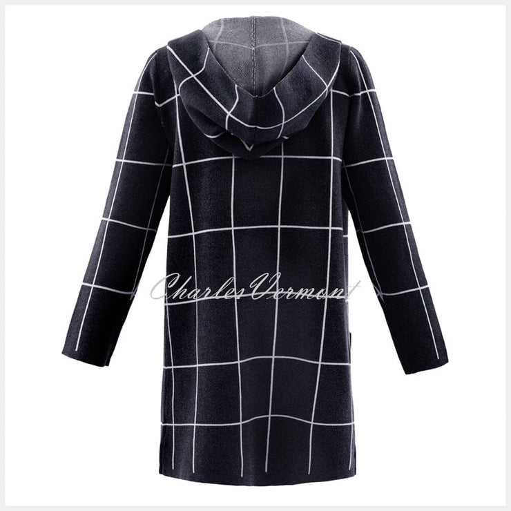 Marble Long-line Cardigan – Style 5919-101 (Black / White)