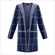 Marble Long-line Cardigan – Style 5919-103 (Navy / White)