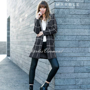 Marble Long-line Cardigan – Style 5919-105 (Charcoal / Off-White)