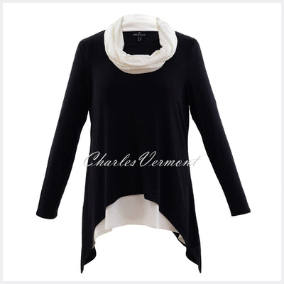 Marble Tunic with Vest Top and Scarf – Style 5931-104 (Black / Off White)