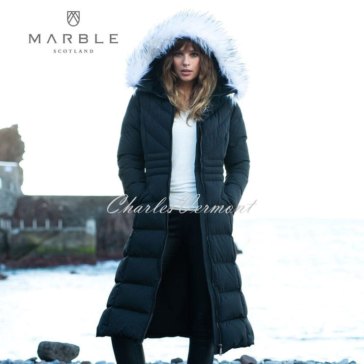 Marble Longline Coat – Style 5947-101 (Black)
