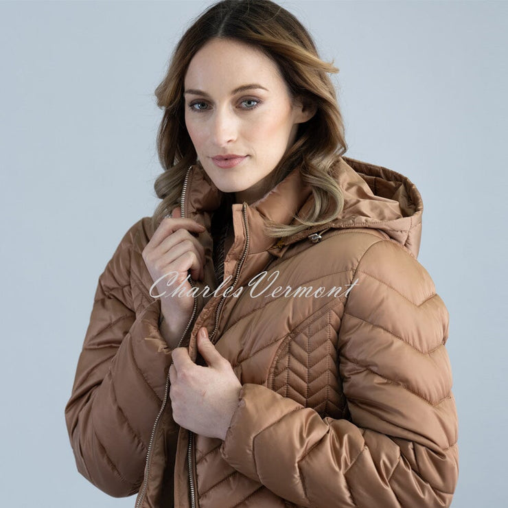 Marble Medium Length Quilted Coat – style 5948-165 (Camel)