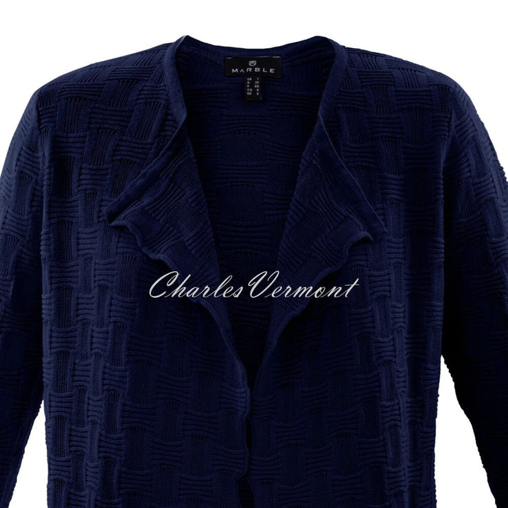 Marble Long-line Cardigan – Style 6001-103 (Navy)