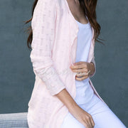 Marble Longline Cardigan – Style 6001-120 (Pale Pink)