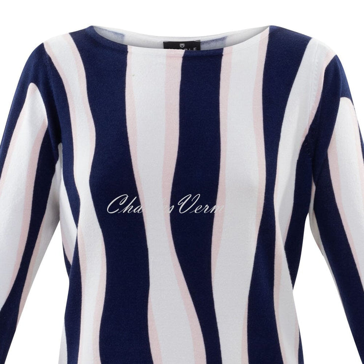 Marble Sweater – Style 6005-120 (Pale Pink / White / Navy)