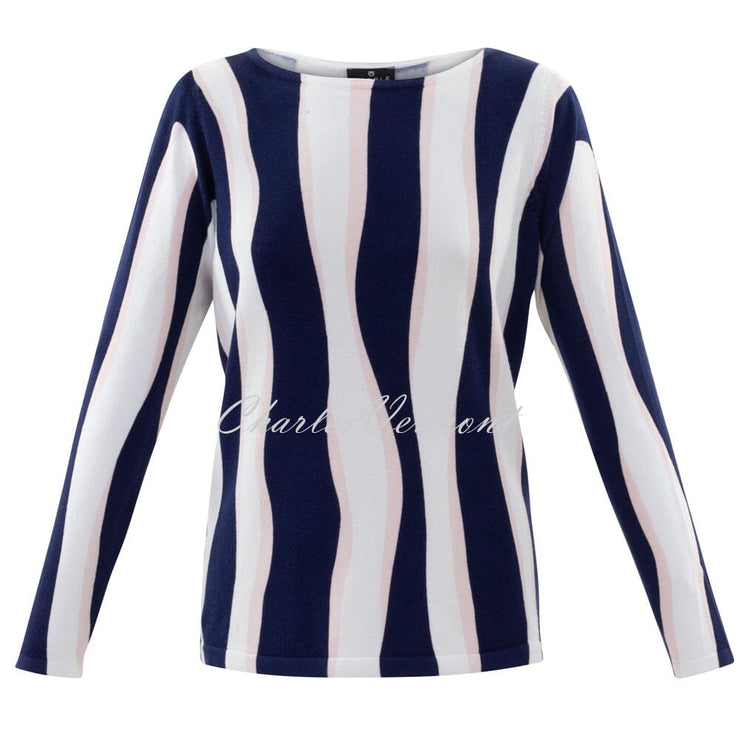 Marble Sweater – Style 6005-120 (Pale Pink / White / Navy)