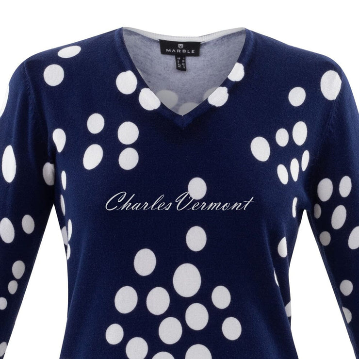 Marble Sweater – Style 6009-103 (Navy / White)