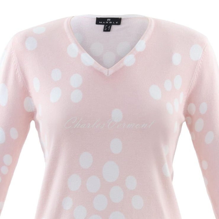 Marble Sweater – Style 6009-120 (Pale Pink / White)