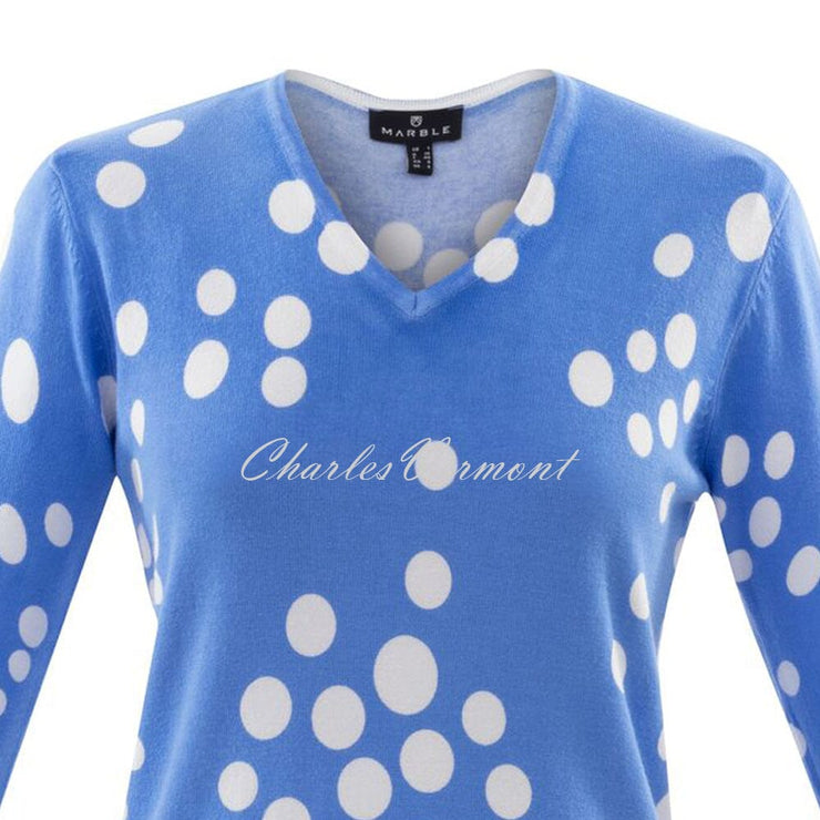 Marble Sweater – Style 6009-190 (Azure Blue / White)