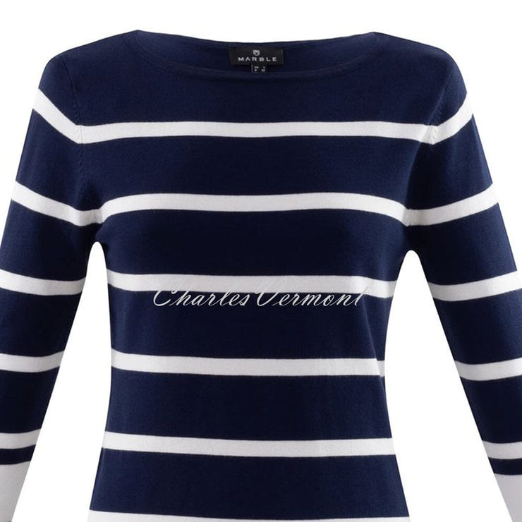 Marble Sweater – Style 6015-103 (Navy / White)