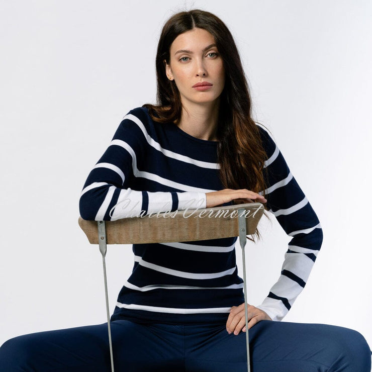 Marble Sweater – Style 6015-103 (Navy / White)