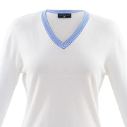 Marble Sweater – Style 6018-190 (White / Azure Blue)