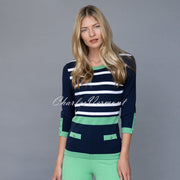 Marble Sweater – Style 6020-124 (Navy / White / Green)