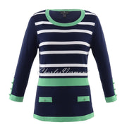 Marble Sweater – Style 6020-124 (Navy / White / Green)