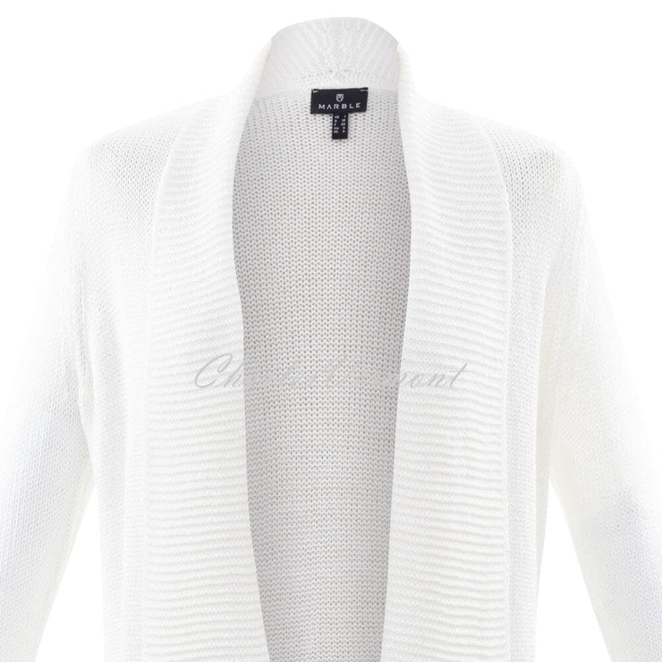 Marble Longline Cardigan – Style 6028-102 (White)