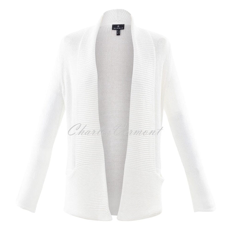 Marble Longline Cardigan – Style 6028-102 (White)