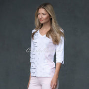 Marble Top – Style 6063-120 (White / Pale Pink / Silver)