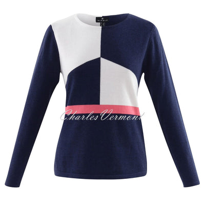 Marble Sweater – Style 6101-135 (Navy / White / Watermelon)