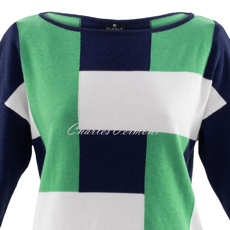 Marble Sweater – Style 6112-124 (Green / Navy / White)