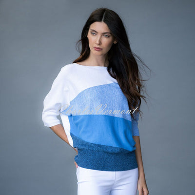 Marble Sweater – Style 6113-190 (Azure Blue / White)