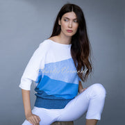 Marble Sweater – Style 6113-190 (Azure Blue / White)