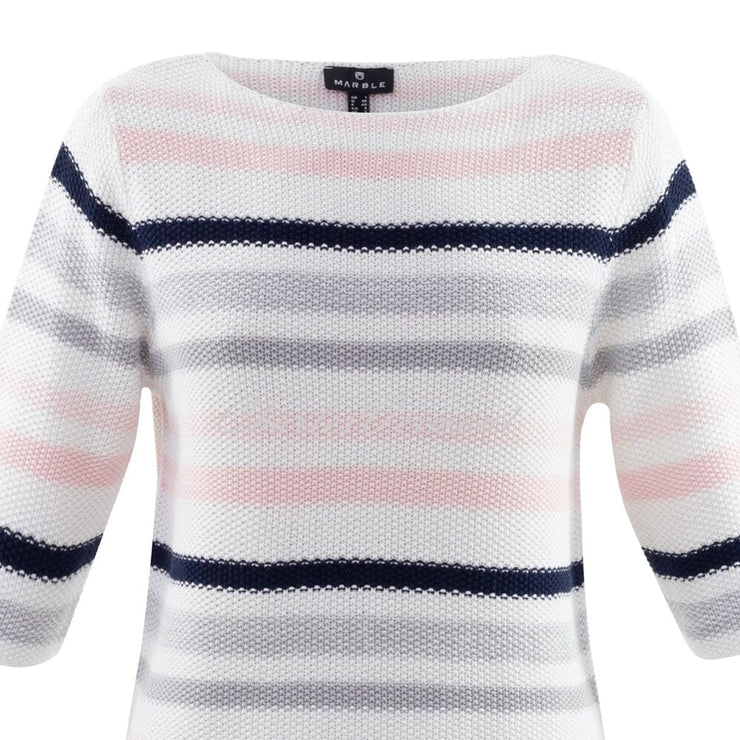 Marble Sweater – Style 6124-120 (White / Grey / Pale Pink)