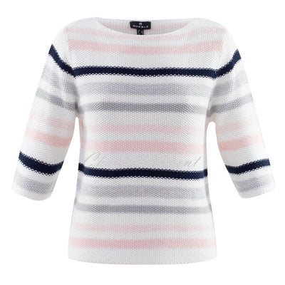 Marble Sweater – Style 6124-120 (White / Grey / Pale Pink)