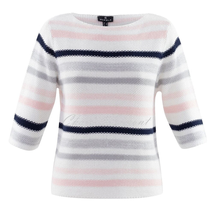 Marble Sweater – Style 6124-120 (White / Grey / Pale Pink)