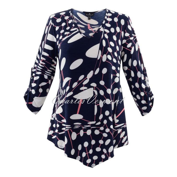 Marble Tunic – Style 6191-135 (Navy / Watermelon / White)
