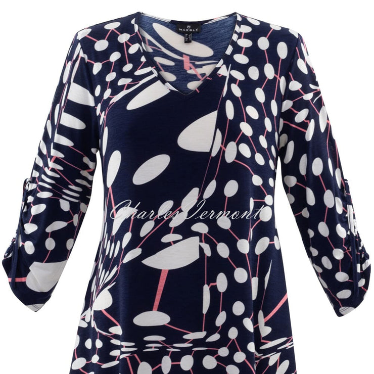 Marble Tunic – Style 6191-135 (Navy / Watermelon / White)