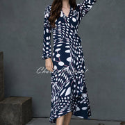 Marble Dress – Style 6199-135 (Navy / Watermelon / White)