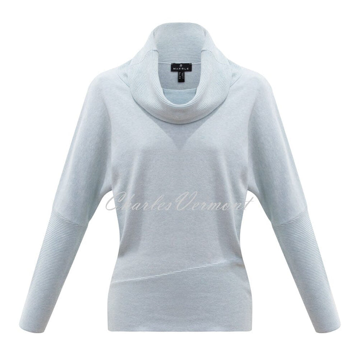 Marble Cowl Neck Sweater – style 6360-167 (Ice Blue)