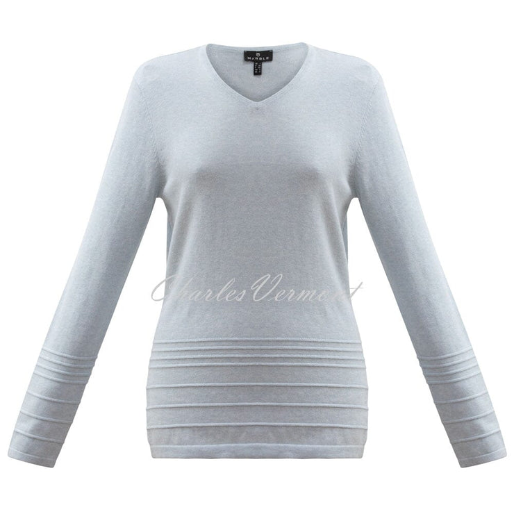 Marble V-neck Sweater – style 6376-167 (Ice Blue)