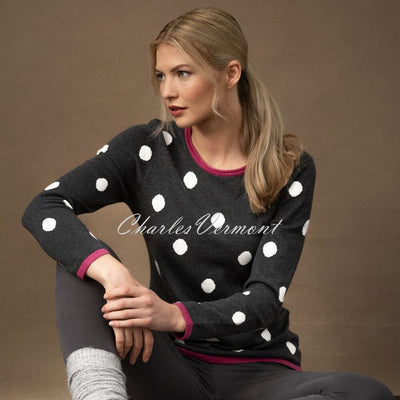 Marble Spot Sweater – style 6385-181 (Raspberry / Charcoal Grey)