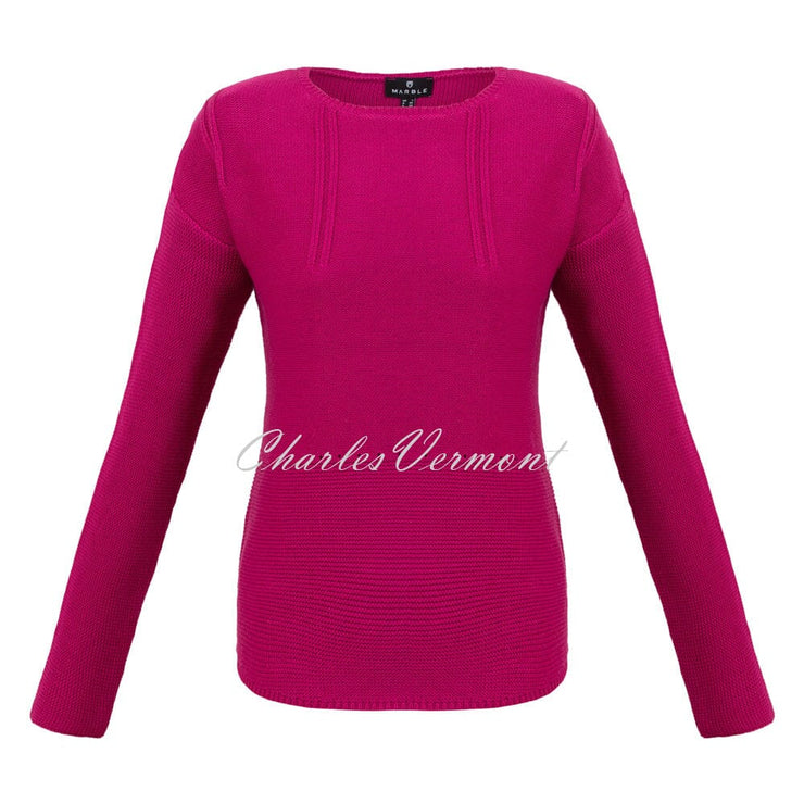 Marble Round Neck Sweater – style 6392-181 (Raspberry)