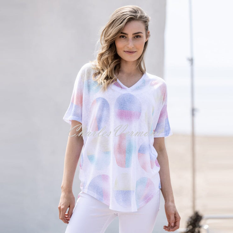 Marble Two-Piece Top - Style 6546-190 (White / Multi)