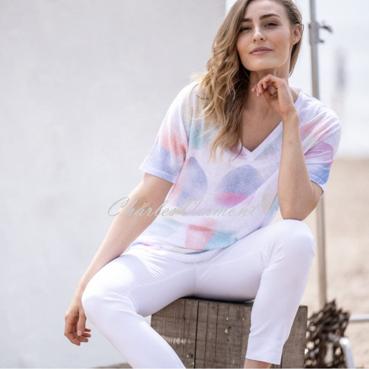 Marble Two-Piece Top - Style 6546-190 (White / Multi)