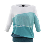 Marble Sweater - Style 6556-151 (Aqua / White)