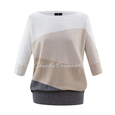 Marble Sweater - Style 6556-185 (Beige / White / Navy)