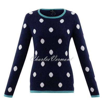 Marble Spot Sweater - Style 6562-151 (Navy / Aqua)