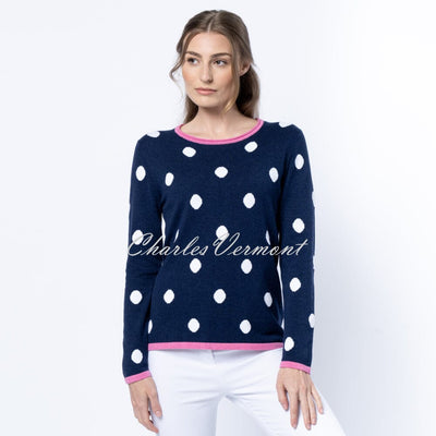 Marble Spot Sweater - Style 6562-194 (Navy / Pink)