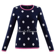 Marble Spot Sweater - Style 6562-194 (Navy / Pink)