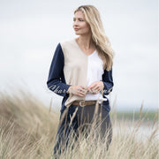 Marble Sweater - Style 6564-185 (Beige / Navy / White)