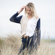 Marble Sweater - Style 6564-185 (Beige / Navy / White)