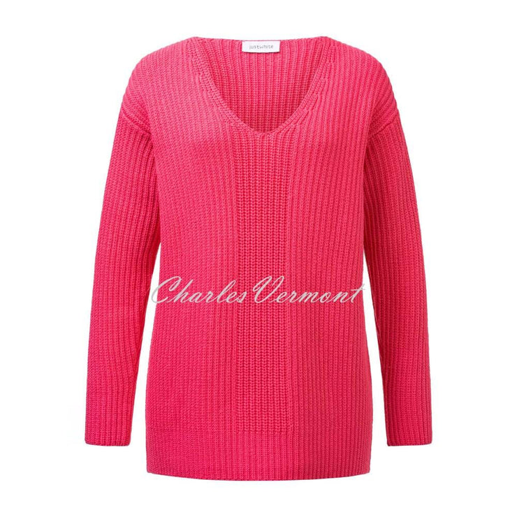 Just White Sweater - Style J1399-340 (Hibiscus Pink)